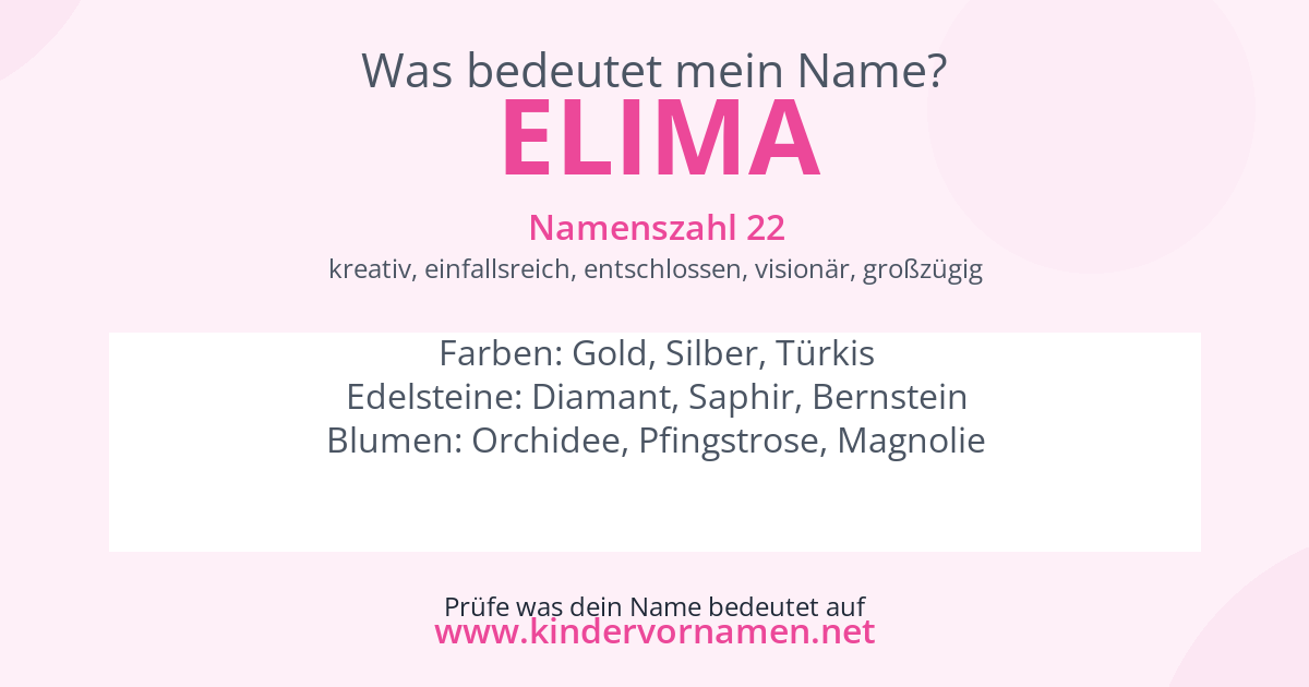 Was bedeutet der Name Elima?