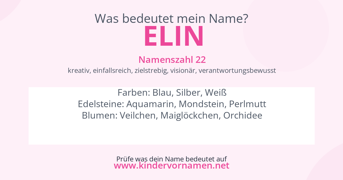 Was bedeutet der Name Elin?