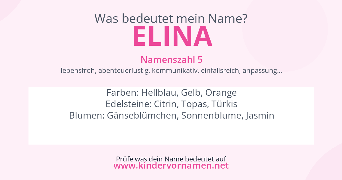 Was bedeutet der Name Elina?