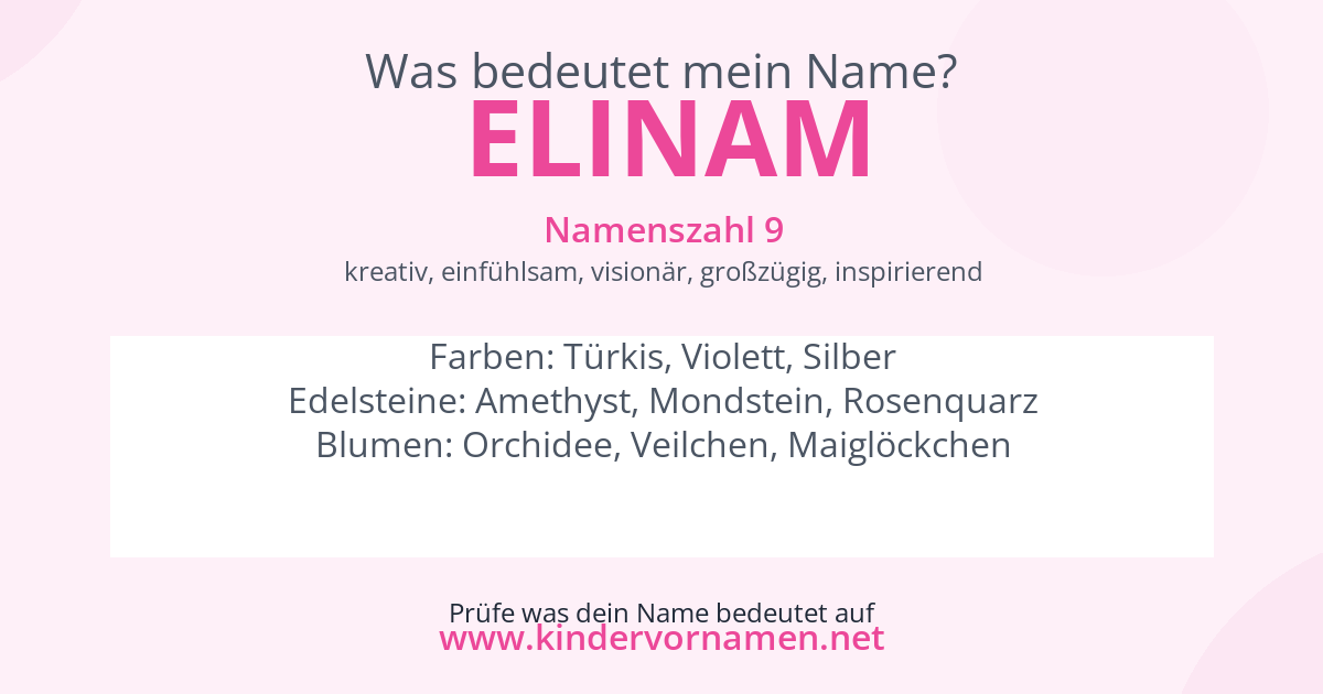 Was bedeutet der Name Elinam?