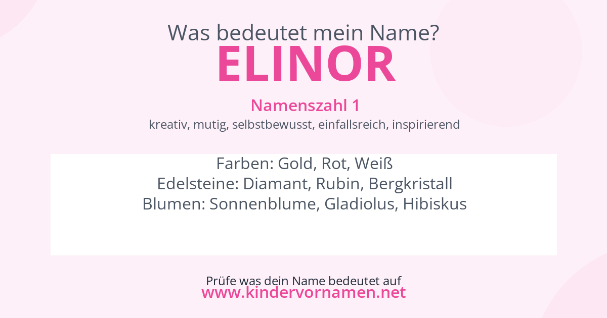 Was bedeutet der Name Elinor?