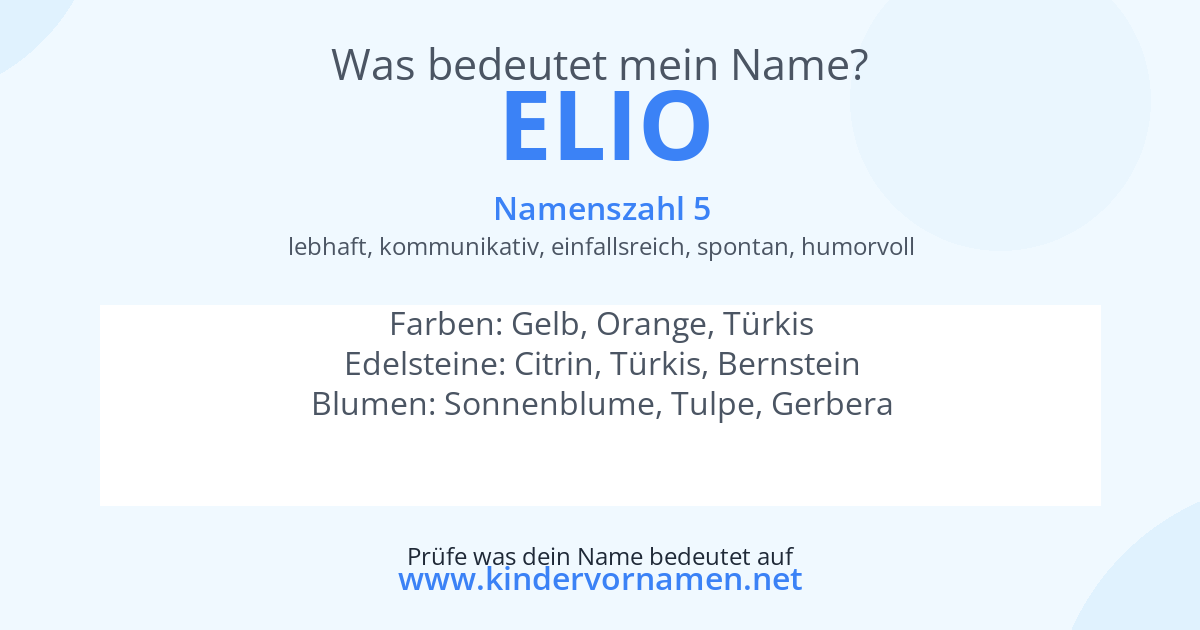 Was bedeutet der Name Elio?