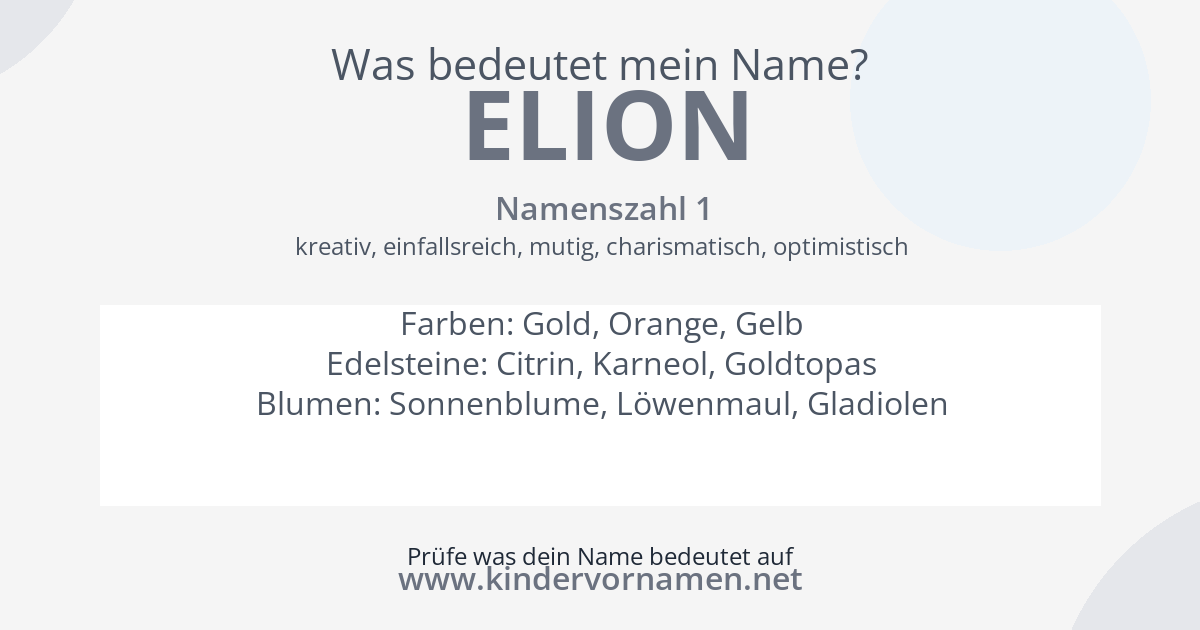 Was bedeutet der Name Elion?