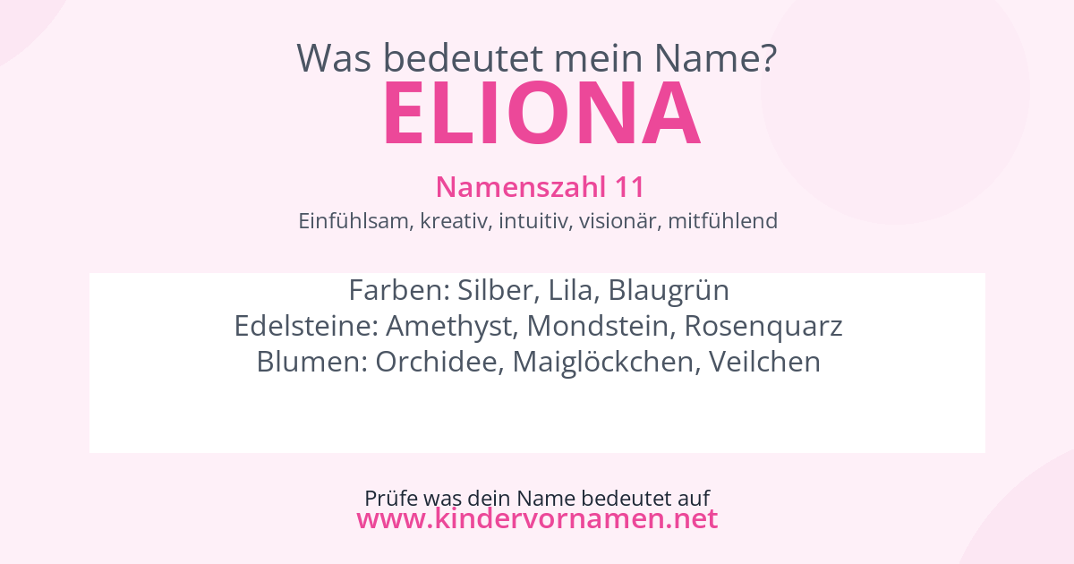 Was bedeutet der Name Eliona?
