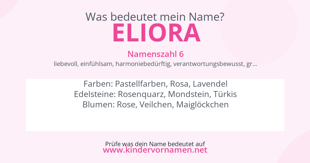 Was bedeutet der Name Eliora?
