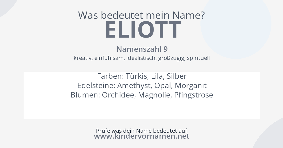 Was bedeutet der Name Eliott?