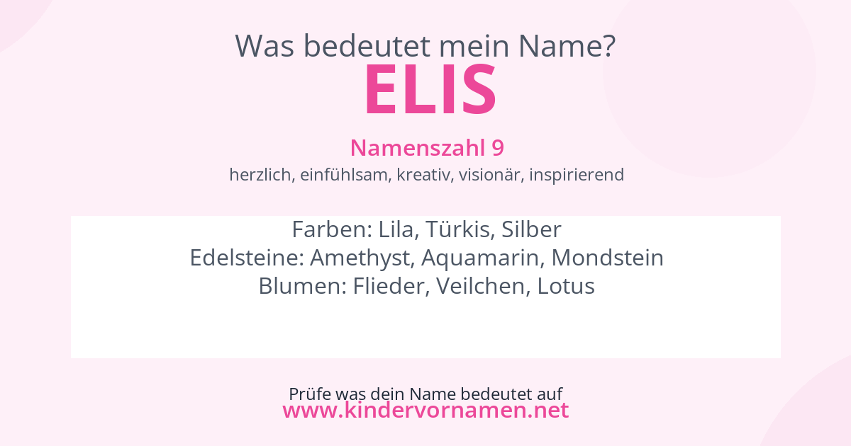 Was bedeutet der Name Elis?