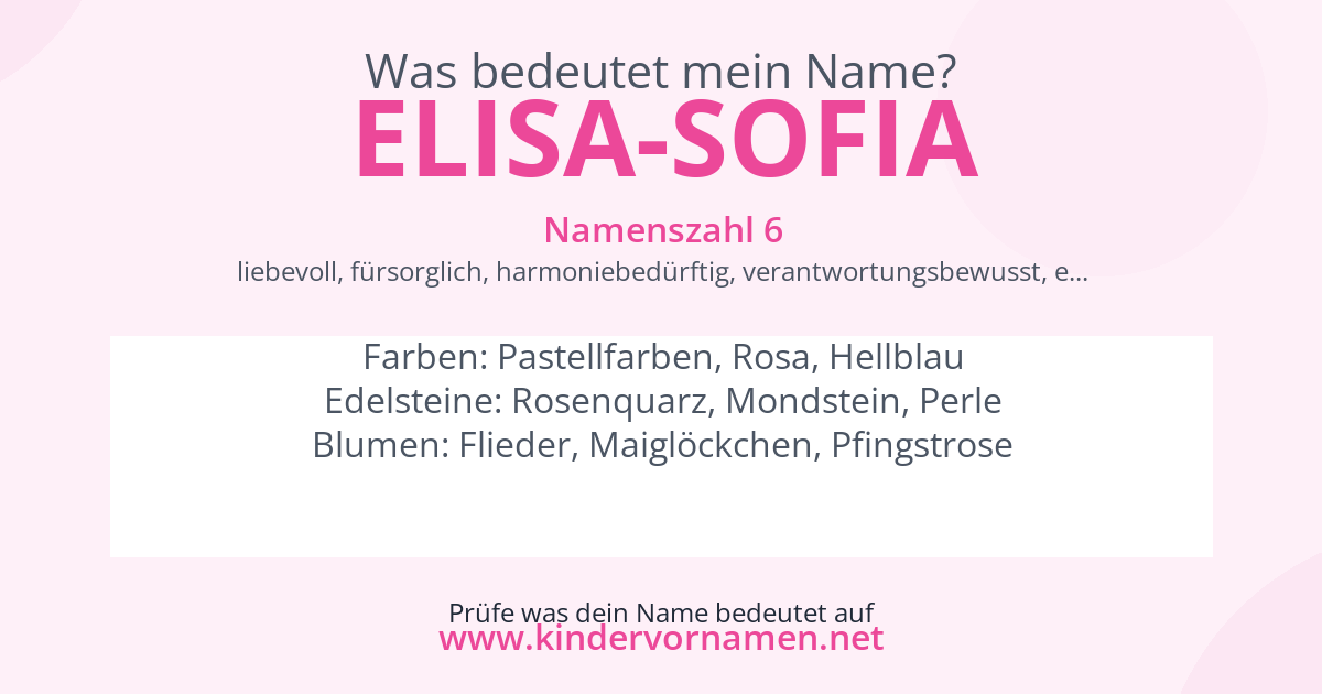 Was bedeutet der Name Elisa-Sofia?