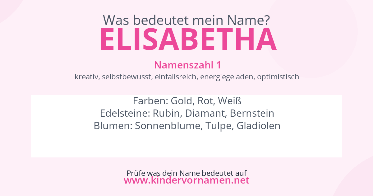 Was bedeutet der Name Elisabetha?