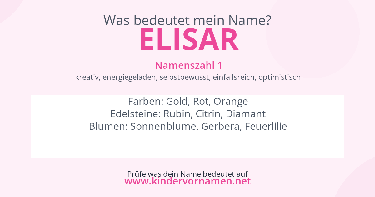 Was bedeutet der Name Elisar?