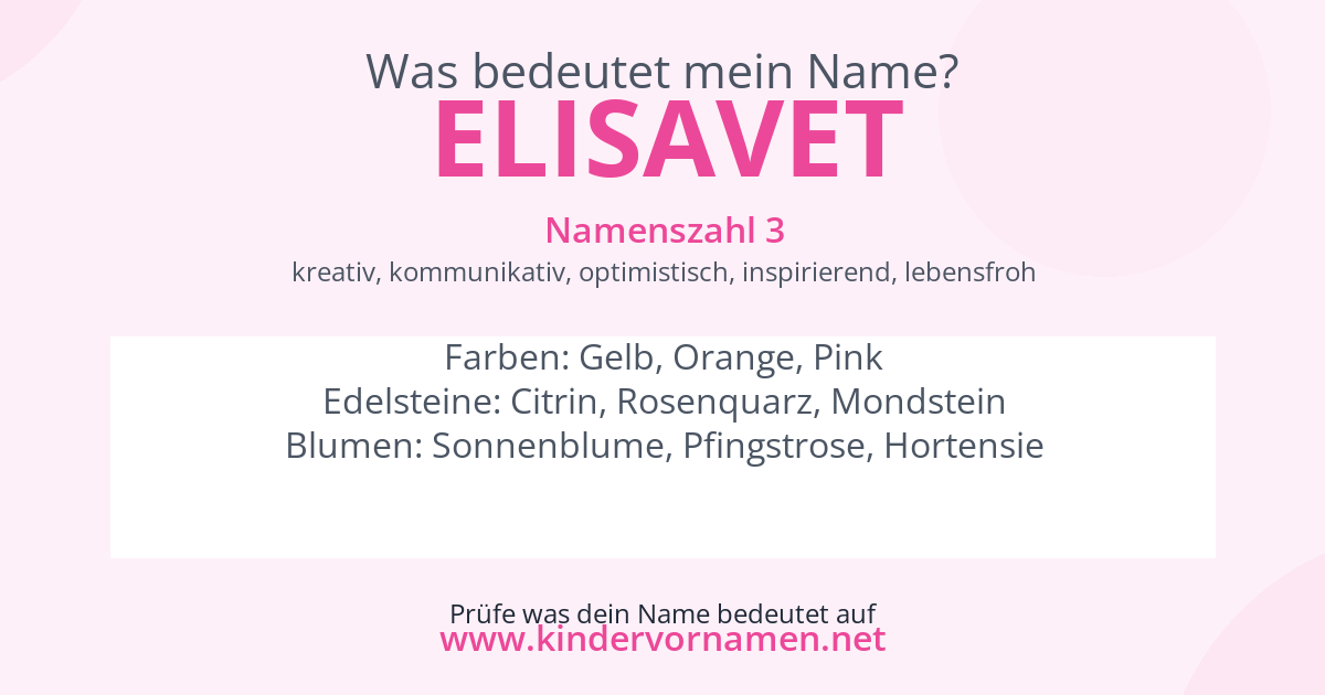 Was bedeutet der Name Elisavet?