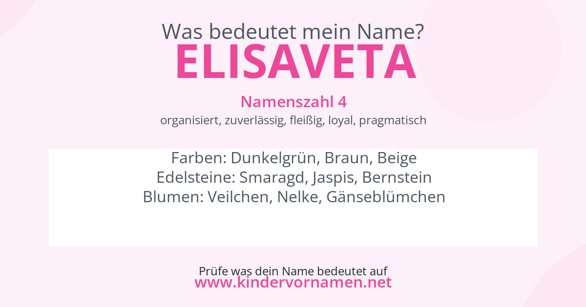 Was bedeutet der Name Elisaveta?