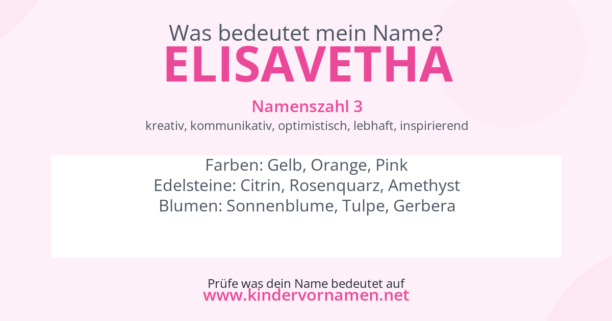 Was bedeutet der Name Elisavetha?