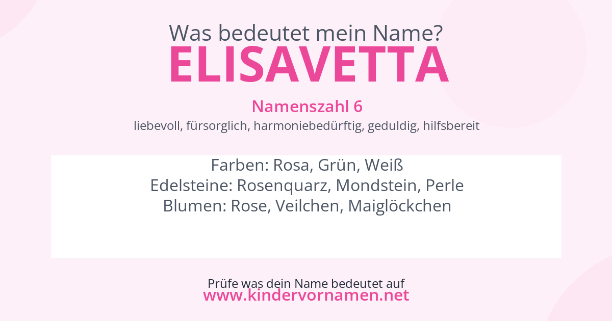 Was bedeutet der Name Elisavetta?