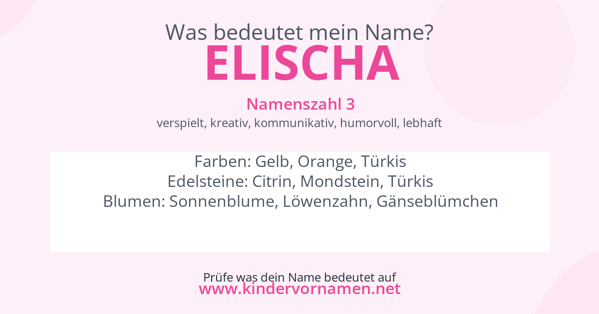 Was bedeutet der Name Elischa?