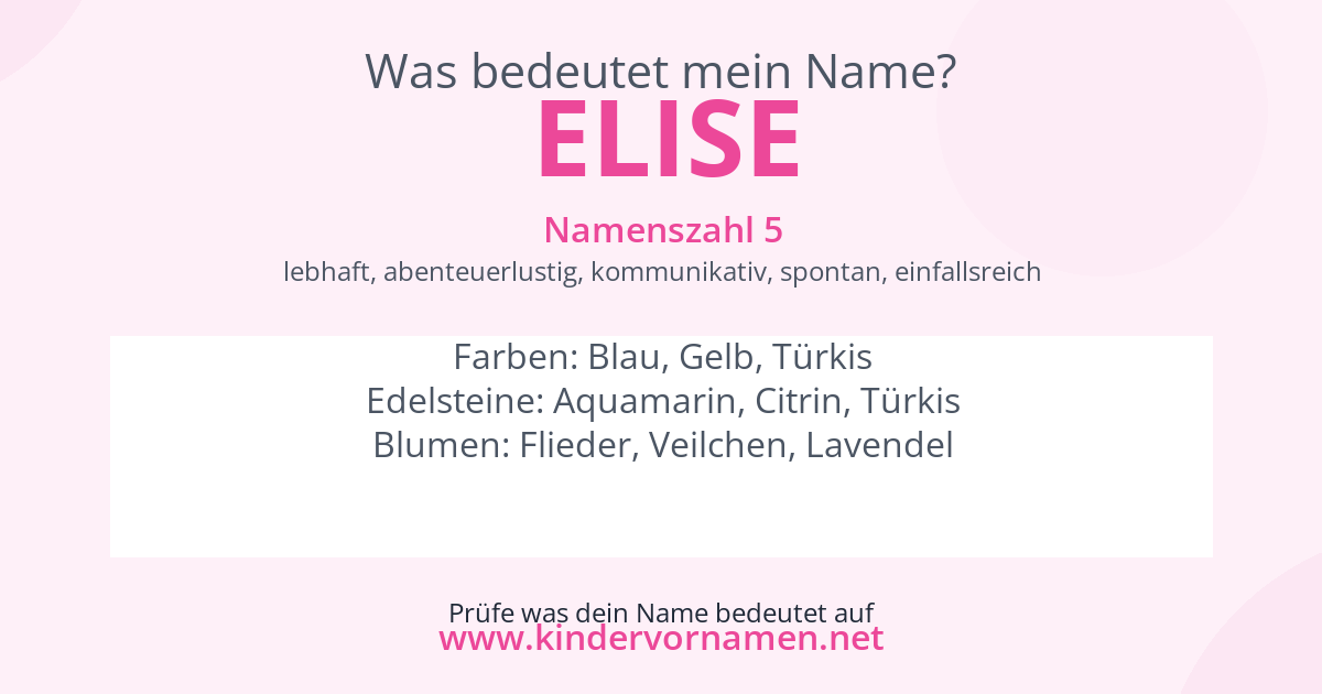 Was bedeutet der Name Elise?