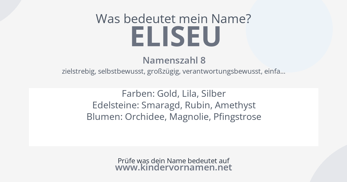 Was bedeutet der Name Eliseu?