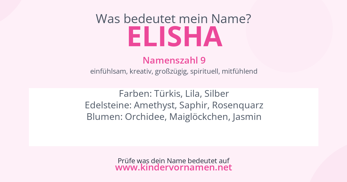 Was bedeutet der Name Elisha?