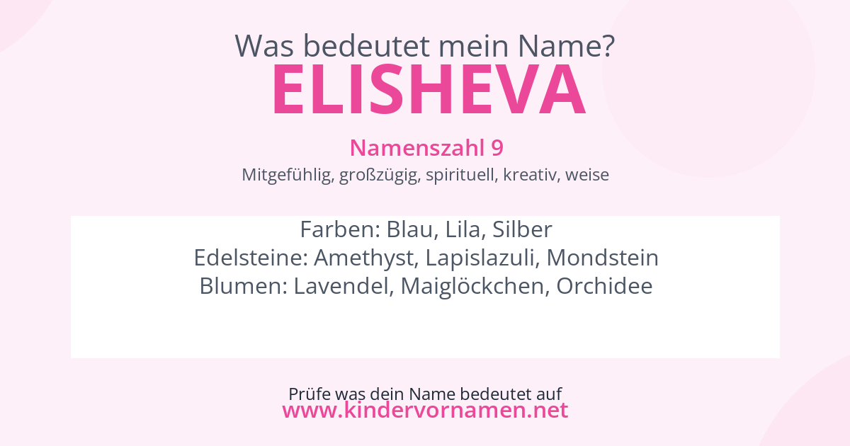 Was bedeutet der Name Elisheva?