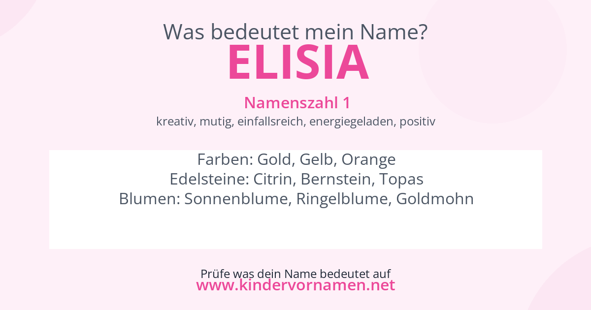 Was bedeutet der Name Elisia?