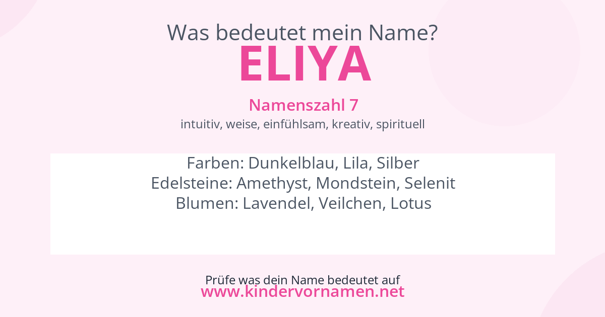 Was bedeutet der Name Eliya?