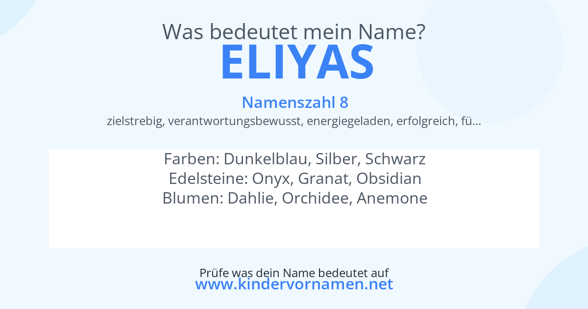 Was bedeutet der Name Eliyas?