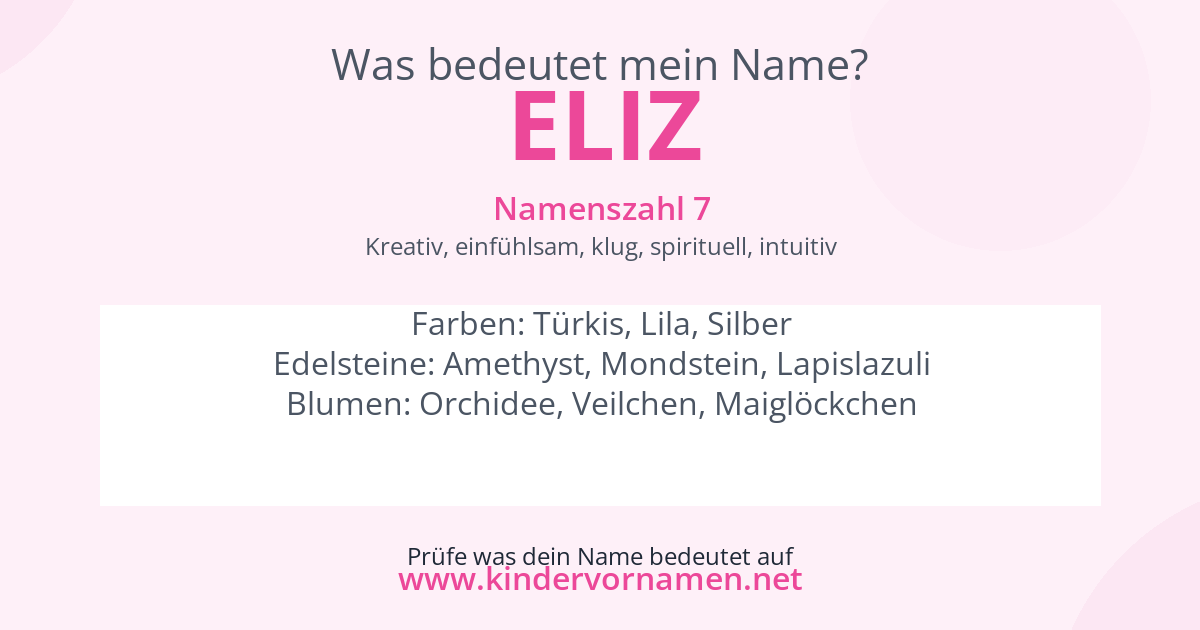Was bedeutet der Name Eliz?