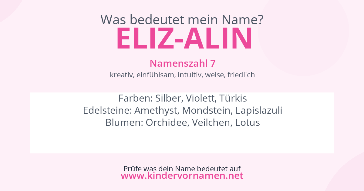 Was bedeutet der Name Eliz-Alin?