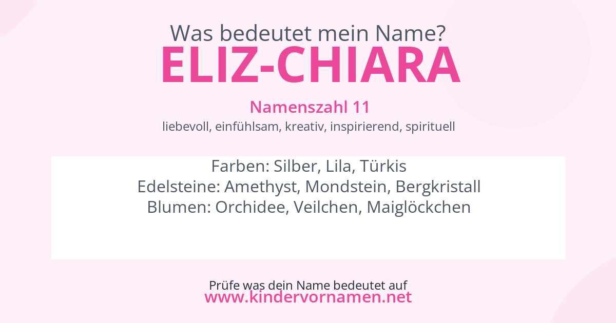 Was bedeutet der Name Eliz-Chiara?
