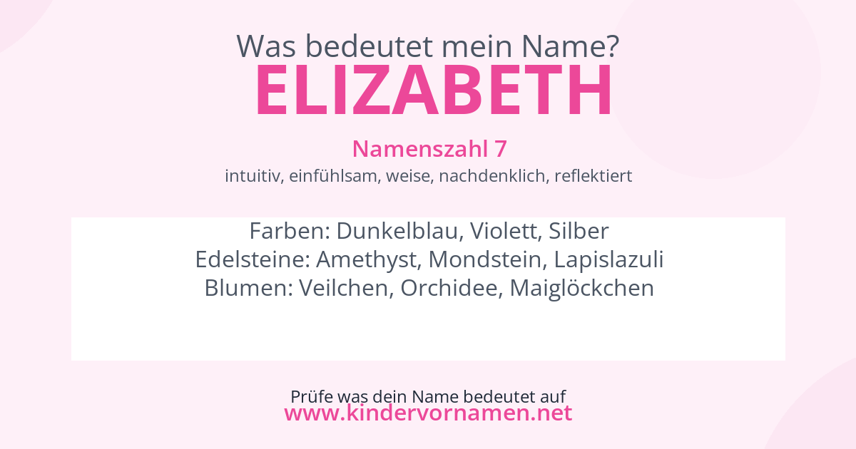 Was bedeutet der Name Elizabeth?