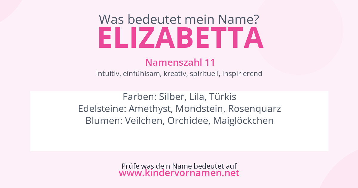 Was bedeutet der Name Elizabetta?