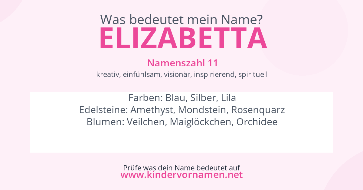 Was bedeutet der Name Elizabetta?