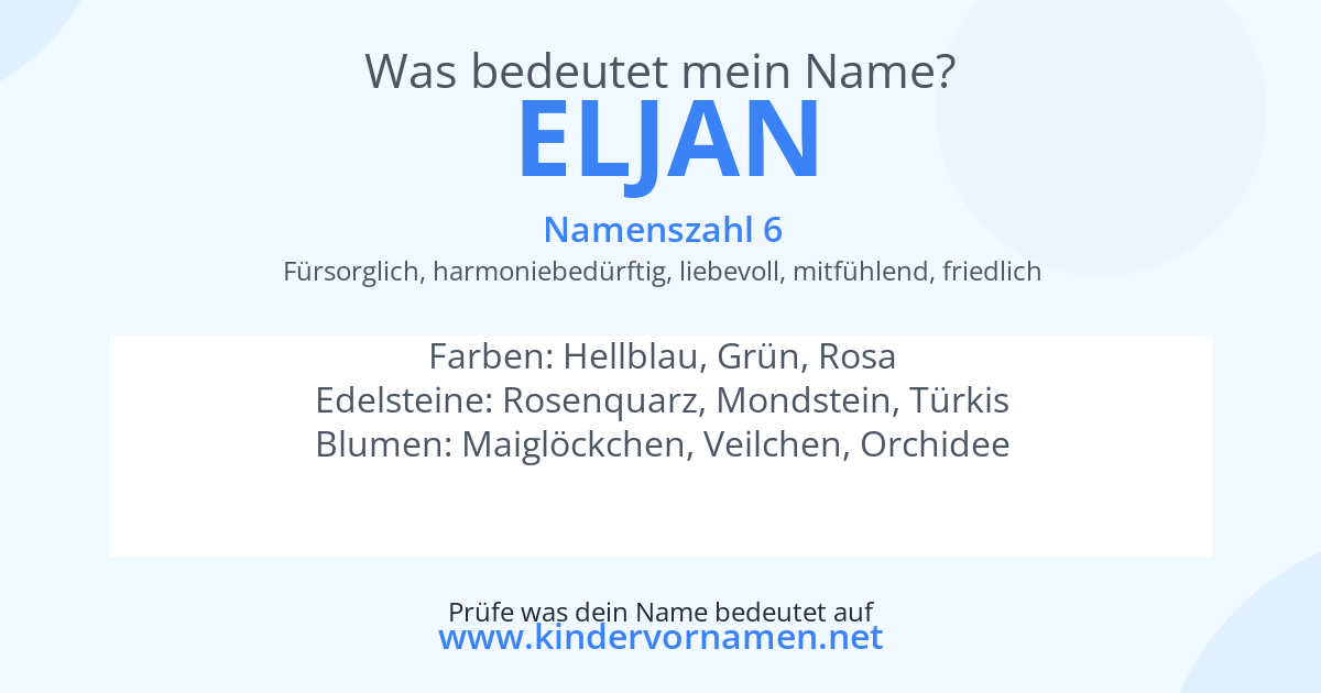 Was bedeutet der Name Eljan?