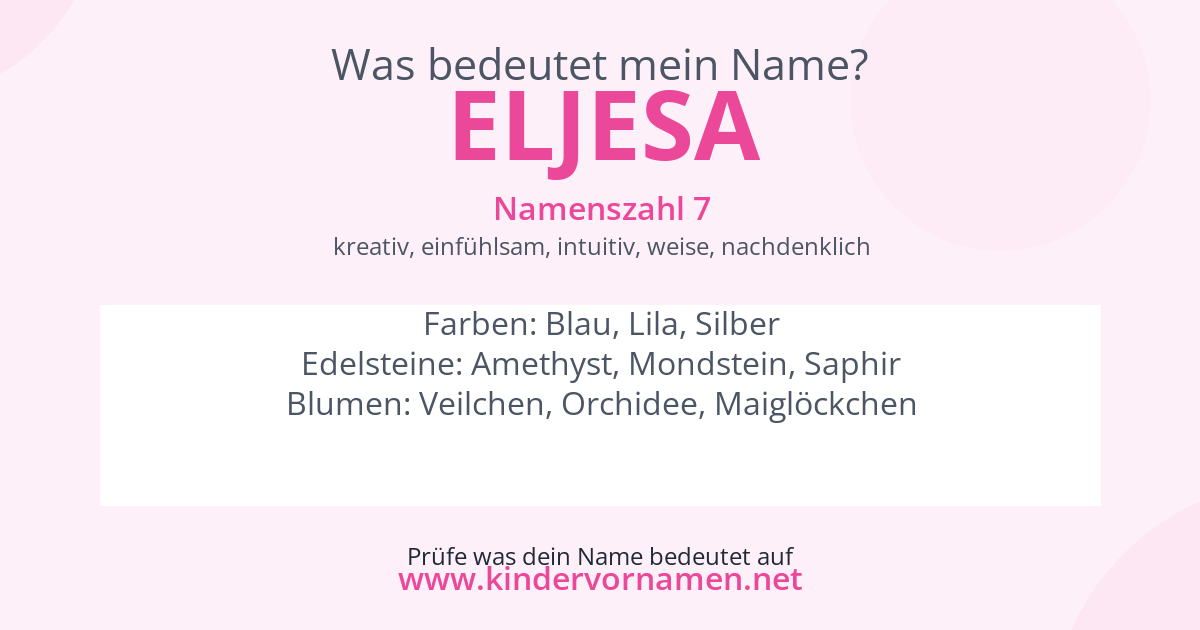 Was bedeutet der Name Eljesa?