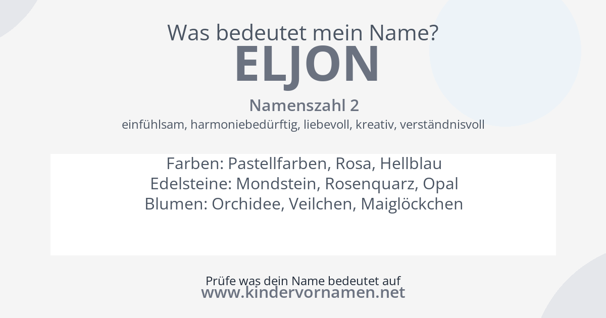 Was bedeutet der Name Eljon?