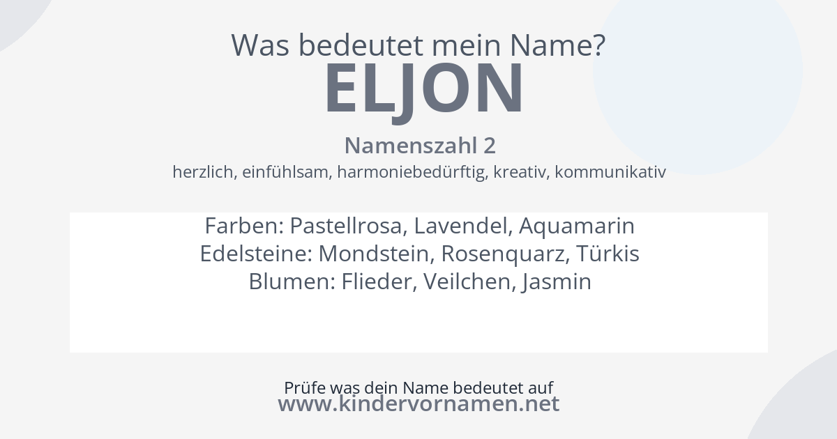 Was bedeutet der Name Eljon?