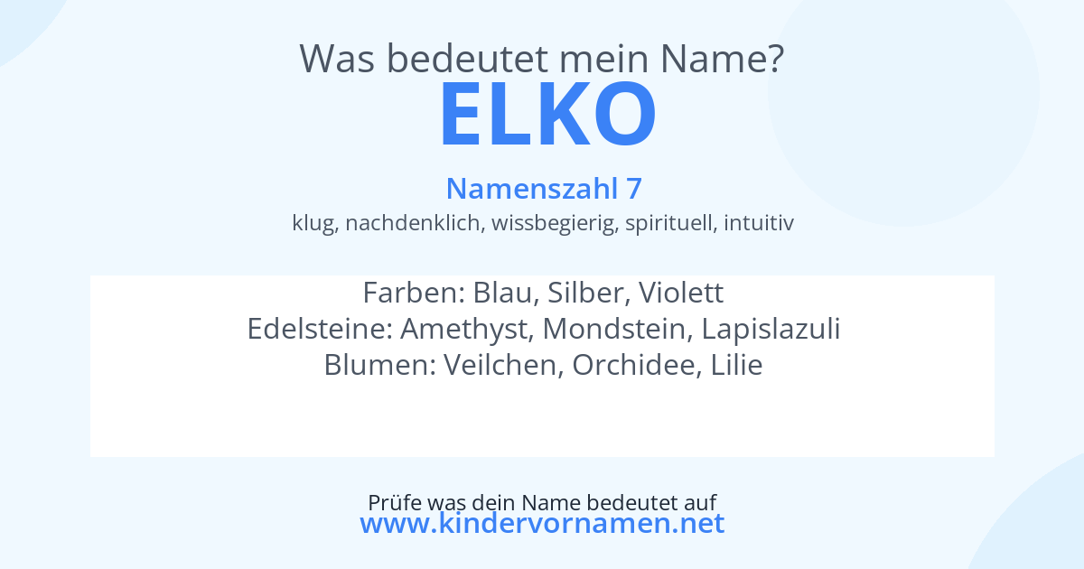 Was bedeutet der Name Elko?