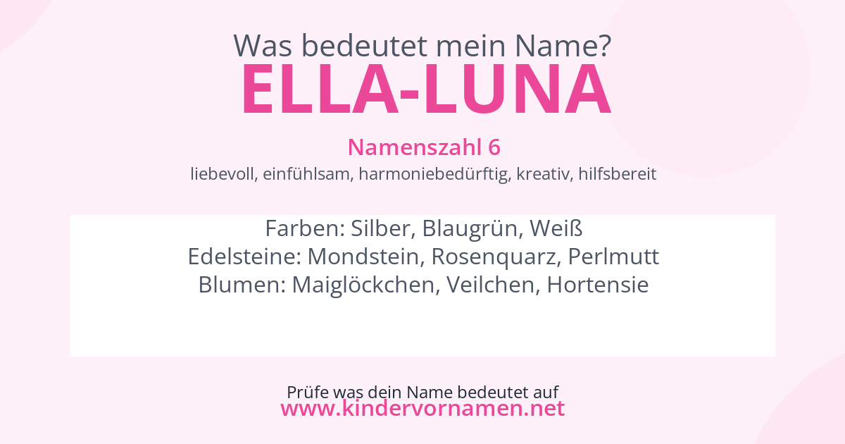 Was bedeutet der Name Ella-Luna?