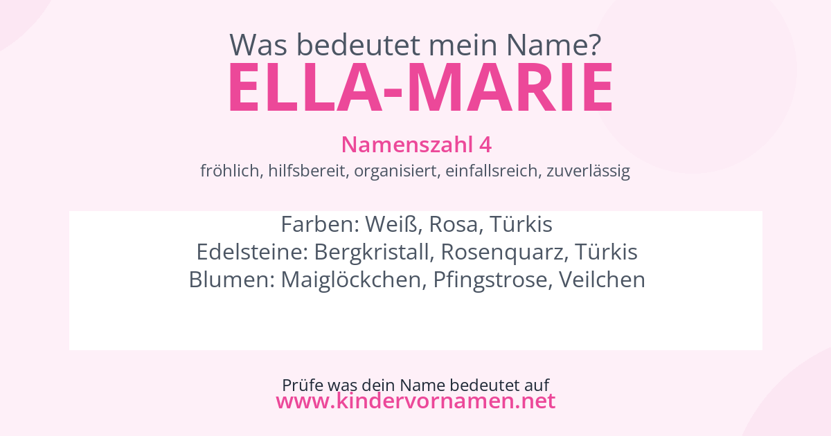 Was bedeutet der Name Ella-Marie?