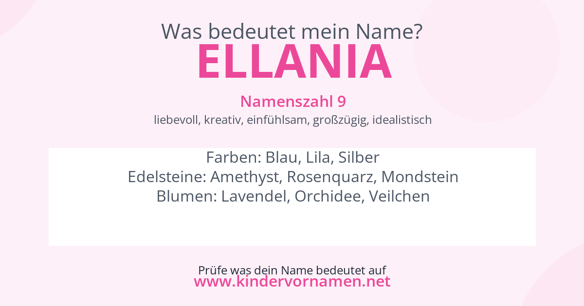 Was bedeutet der Name Ellania?