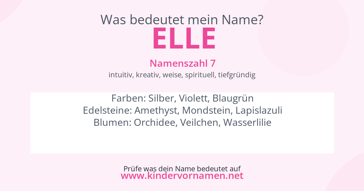 Was bedeutet der Name Elle?