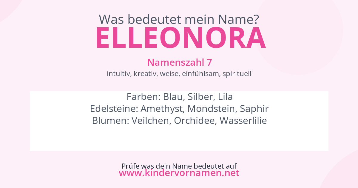 Was bedeutet der Name Elleonora?