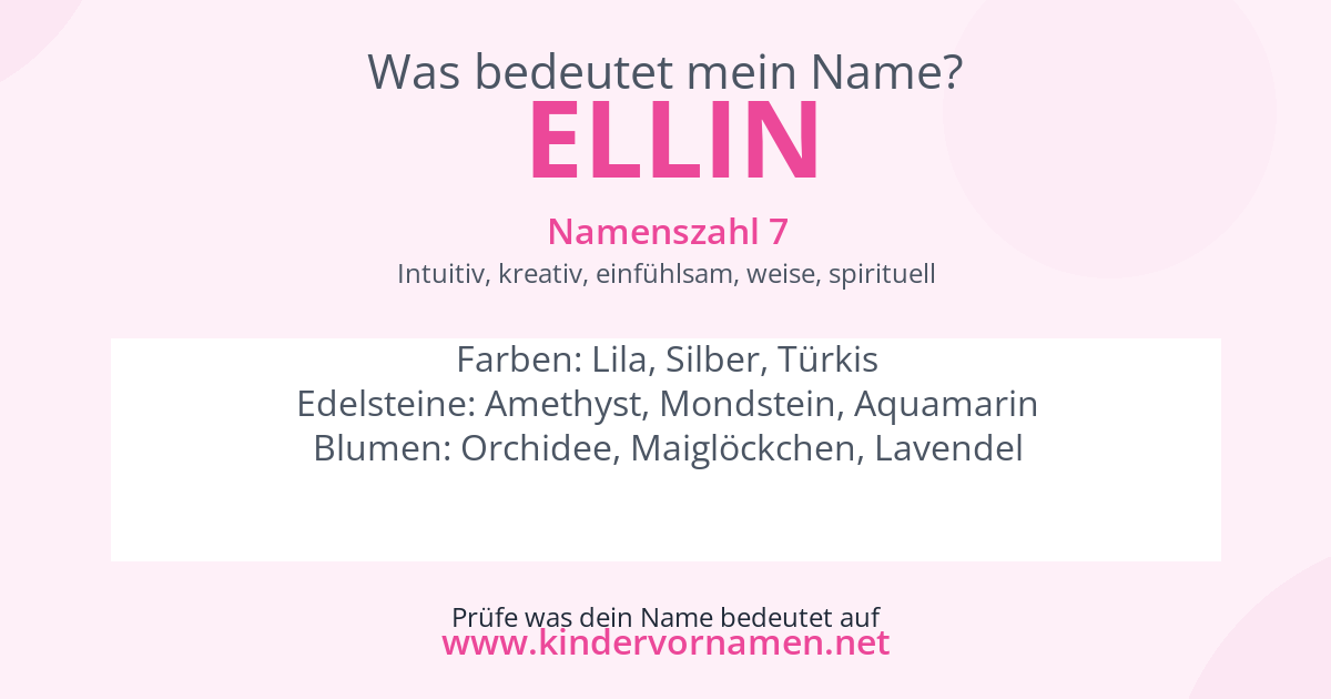 Was bedeutet der Name Ellin?