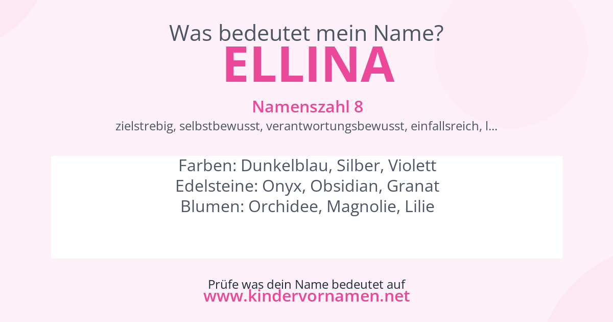 Was bedeutet der Name Ellina?