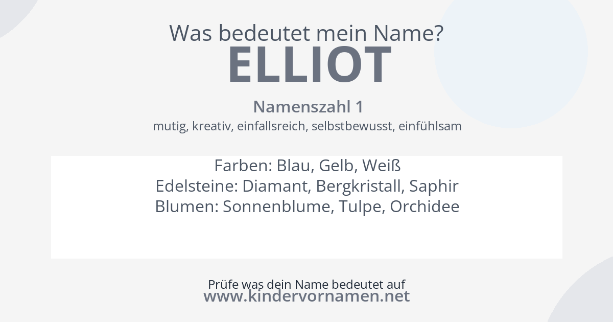 Was bedeutet der Name Elliot?