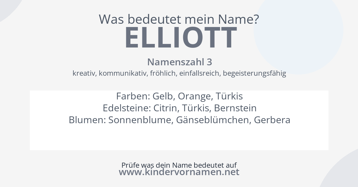 Was bedeutet der Name Elliott?
