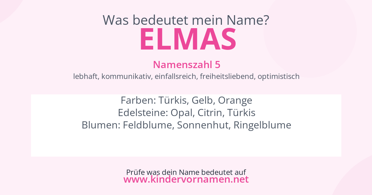 Was bedeutet der Name Elmas?