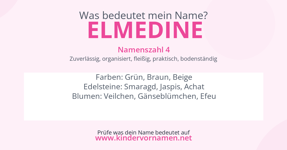 Was bedeutet der Name Elmedine?