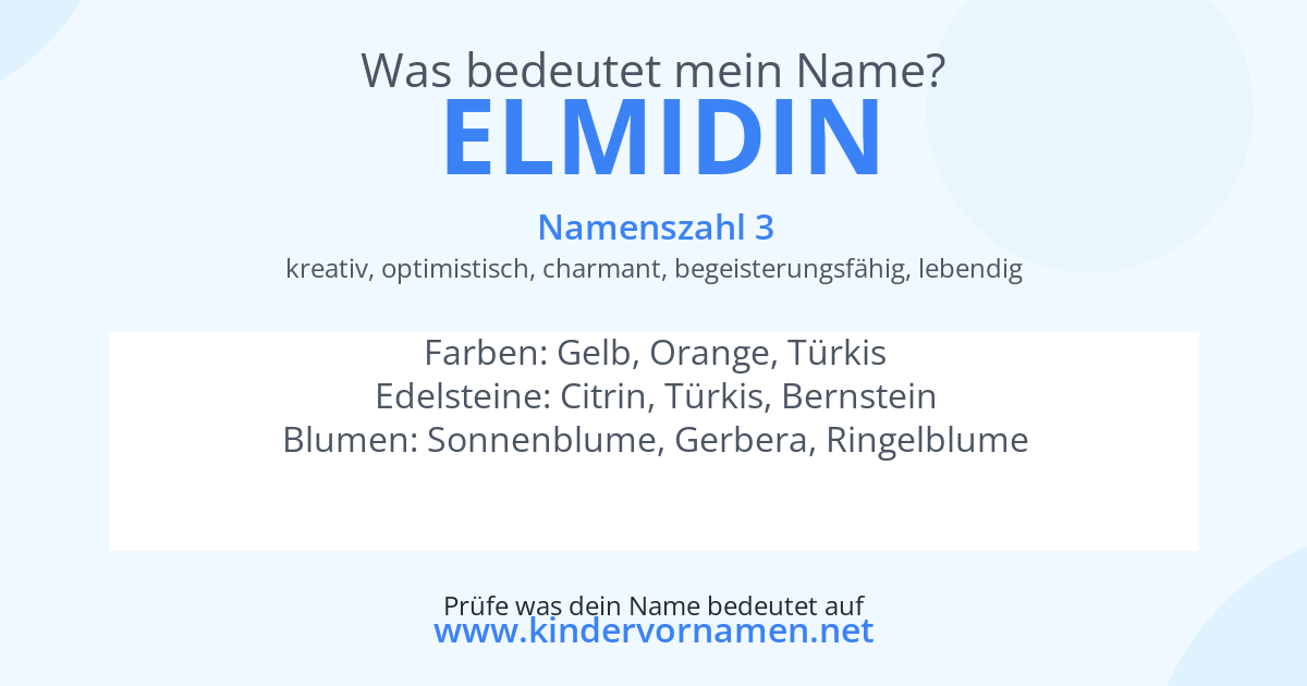 Was bedeutet der Name Elmidin?