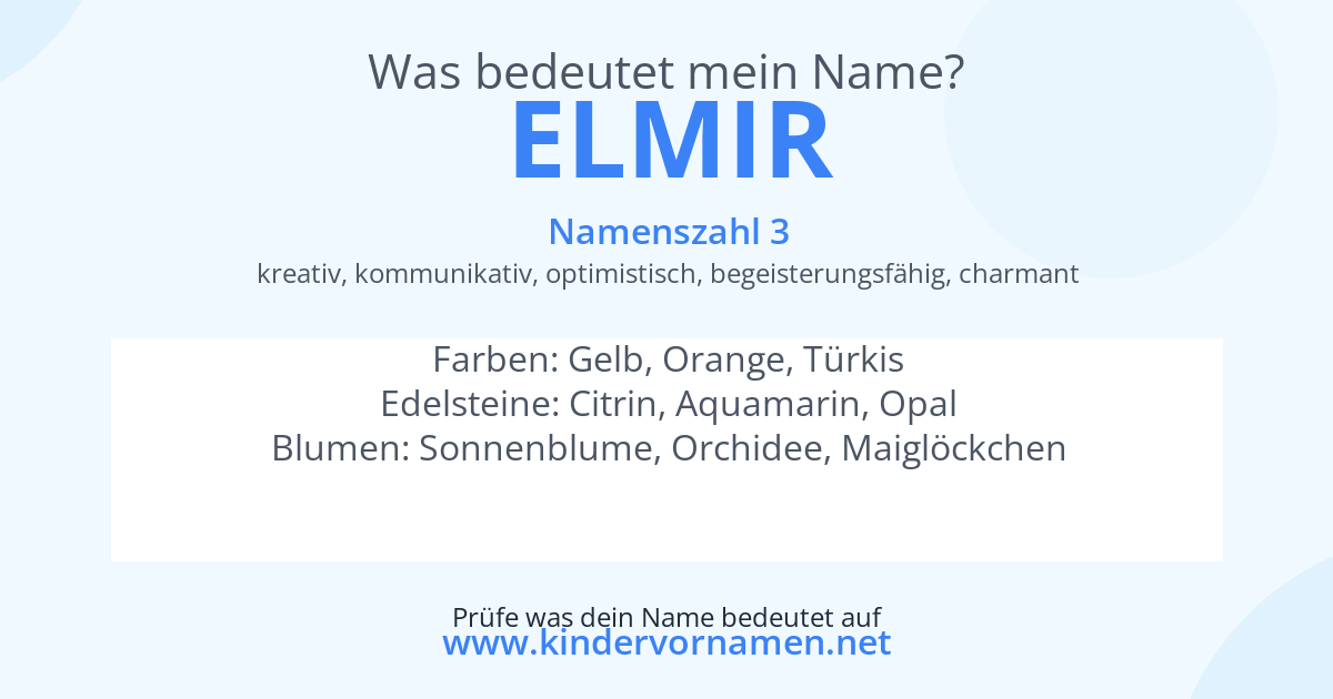 Was bedeutet der Name Elmir?